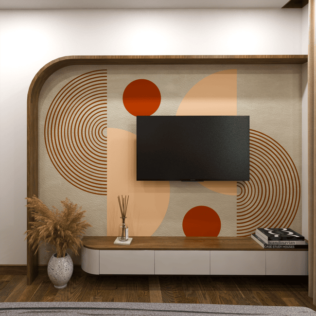 Customizable Semi-Circle Decal Wallpapers for Interiors