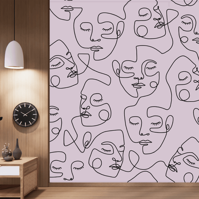 Face Line Art Wallpaper-9