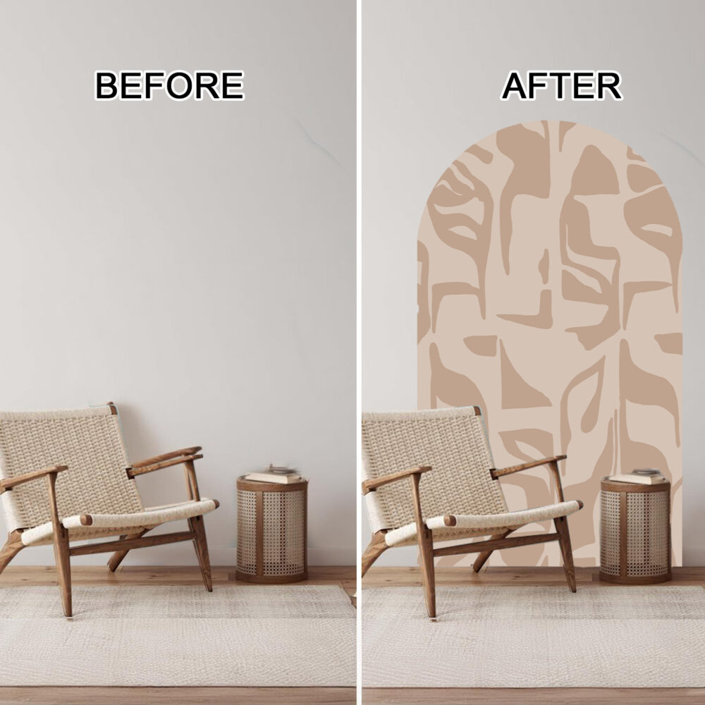 Beige Abstract Arch Decal  | W 3ft x H 6ft - Image 3